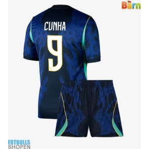 Billiga Brasilien Matheus Cunha #9 Bortatröja Barn VM 2026 Kortärmad (+ Korta byxor)